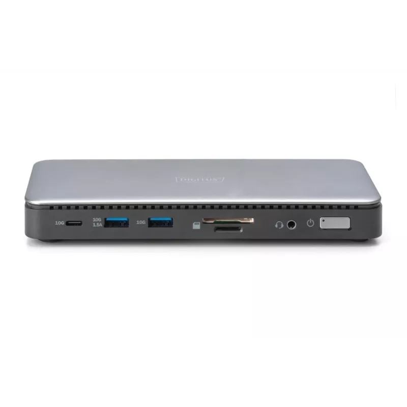 Docking station DIGITUS USB-C, 11 porte - 2x HDMI / DP / 2x USB-A 3.2 Gen 2 / USB-C 3.2 Gen 2 / GbE / SD / MicroSD / presa DC - max. 150 Watt / 3,5 mm
