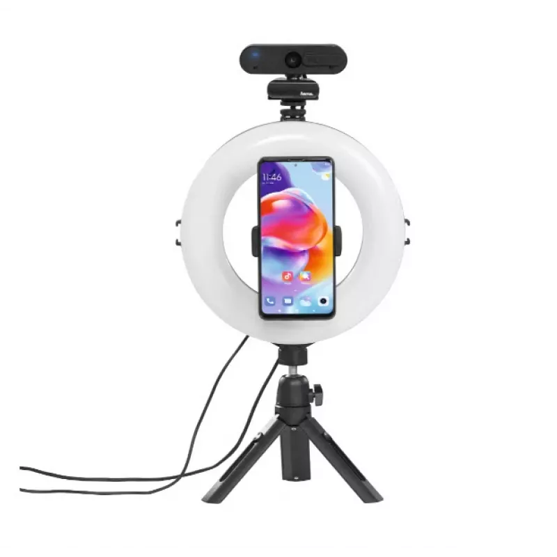 Hama SpotLight Smart 80 II luce ad anello LED, set per smartphone, con mini treppiede