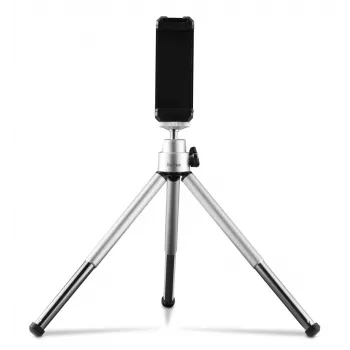 Hama Fancy 2in1 mini treppiede per cellulare e fotocamera (¼), treppiede da viaggio, 16 cm, argento