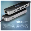 Axagon HMC-6GLN hub USB 5Gbps, 2x USB-A, USB-C, HDMI 4k/60Hz, RJ-45, PD 100W, cavo USB-C