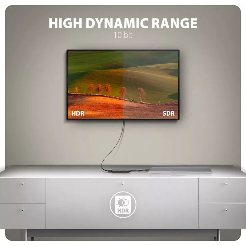 Axagon RVC-HI8KPD, adattatore USB-C -> HDMI 2.1, 8K/60Hz, 4K/144Hz, HDR10+, PD100W