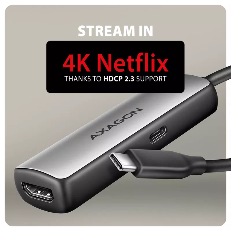 Axagon RVC-HI8KPD, adattatore USB-C -> HDMI 2.1, 8K/60Hz, 4K/144Hz, HDR10+, PD100W