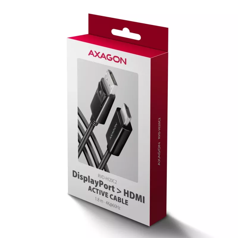 Axagon RVD-HI20C2 cavo DisplayPort -> HDMI 2.0b 1,8m, 4K/60Hz