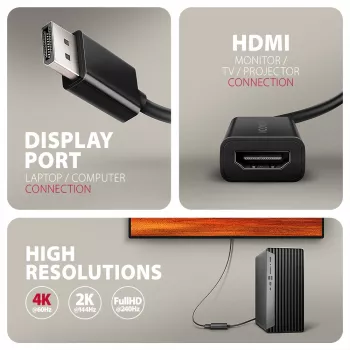 Axagon RVD-HI20N adattatore DisplayPort -> HDMI 2.0b, 4K/60Hz