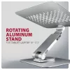 Axagon STND-LR supporto in alluminio con rotazione a 360° per laptop da 10 inch a 17,3 inch. Altezza e inclinazione regolabili.