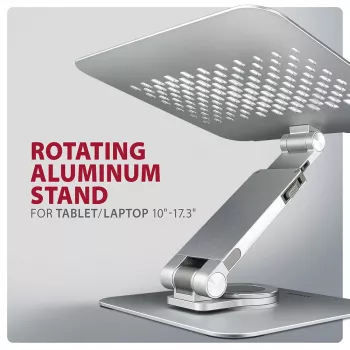 Axagon STND-LR supporto in alluminio con rotazione a 360° per laptop da 10