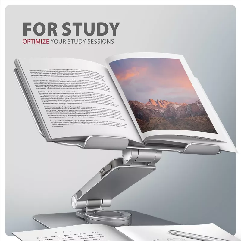 Axagon STND-LR supporto in alluminio con rotazione a 360° per laptop da 10 inch a 17,3 inch. Altezza e inclinazione regolabili.