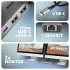 Axagon HMC-7HX2 hub USB 5Gbps, 2x USB-A, USB-C, 2x HDMI 4K/60Hz, RJ-45, PD 100W
