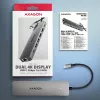 Axagon HMC-7HX2 hub USB 5Gbps, 2x USB-A, USB-C, 2x HDMI 4K/60Hz, RJ-45, PD 100W
