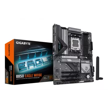 GIGABYTE B850 EAGLE WIFI6E scheda madre - CPU AMD Ryzen serie 9000, VRM digitale 8+2+2 fasi, fino a 8200MHz DDR5 (OC), 1xPCIe 5.0 + 2xPCIe 4.0 M.2, GbE LAN, WIFI 6E, USB 3.2 Gen 2