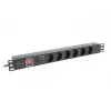 PDU Lanberg PDU-06F-0200-BK 6 uscite AC 1U nero