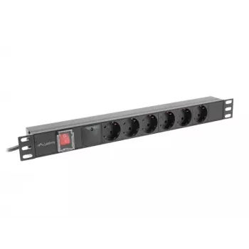 PDU Lanberg PDU-06F-0200-BK 6 uscite AC 1U nero