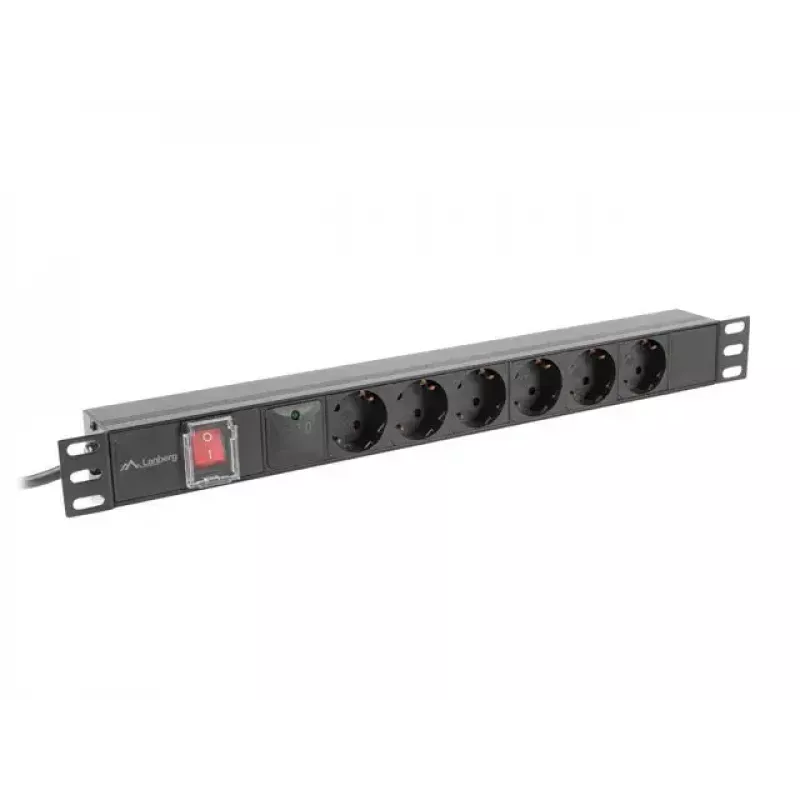 PDU Lanberg PDU-06F-0200-BK 6 uscite AC 1U nero