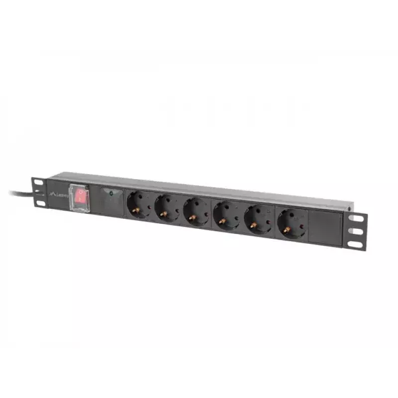 PDU Lanberg PDU-06F-0200-BK 6 uscite AC 1U nero