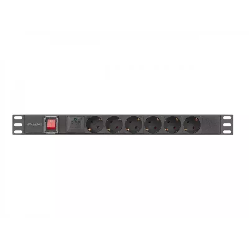 PDU Lanberg PDU-06F-0200-BK 6 uscite AC 1U nero
