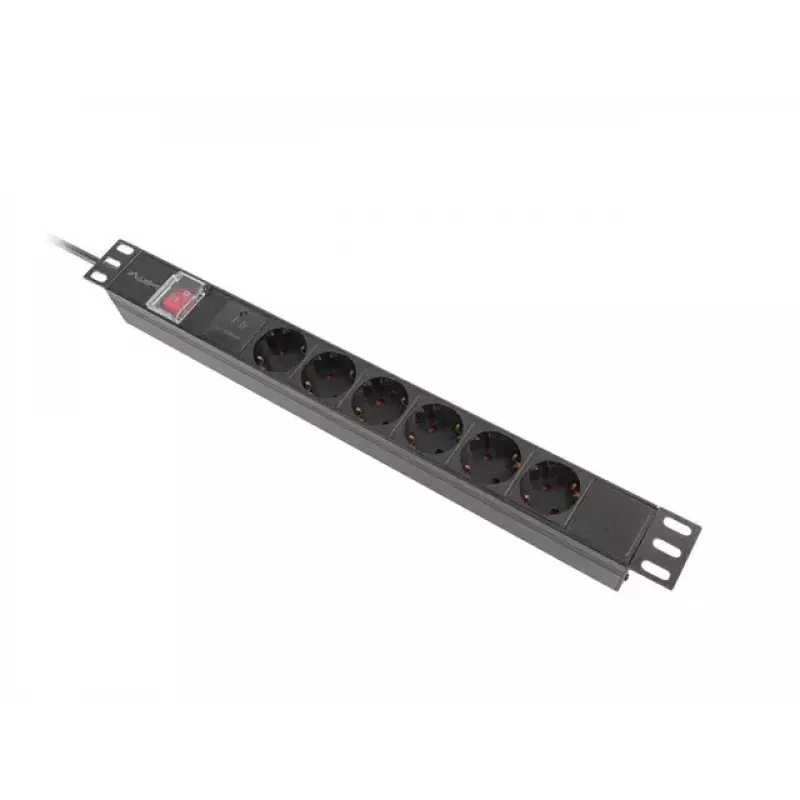 PDU Lanberg PDU-06F-0200-BK 6 uscite AC 1U nero