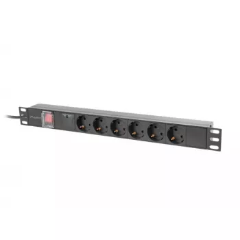 PDU Lanberg PDU-06F-0200-BK 6 uscite AC 1U nero