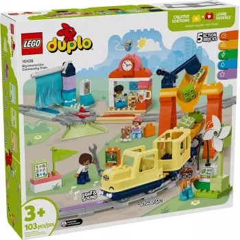 Set trenino giocattolo LEGO DUPLO 10428 Grande treno comunitario interattivo — grande treno interattivo per bambini piccoli