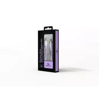 GEMBIRD Cavo dati e di ricarica in silicone USB Type-C Power Delivery (PD) 60W, 1,5 m viola