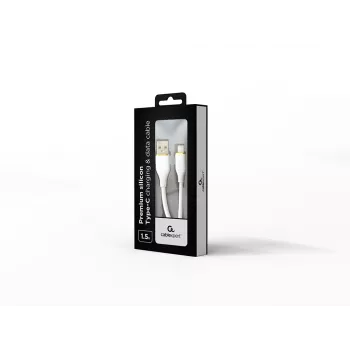 GEMBIRD Cavo dati e di ricarica Premium in silicone Type-C USB, 1,5 m – bianco