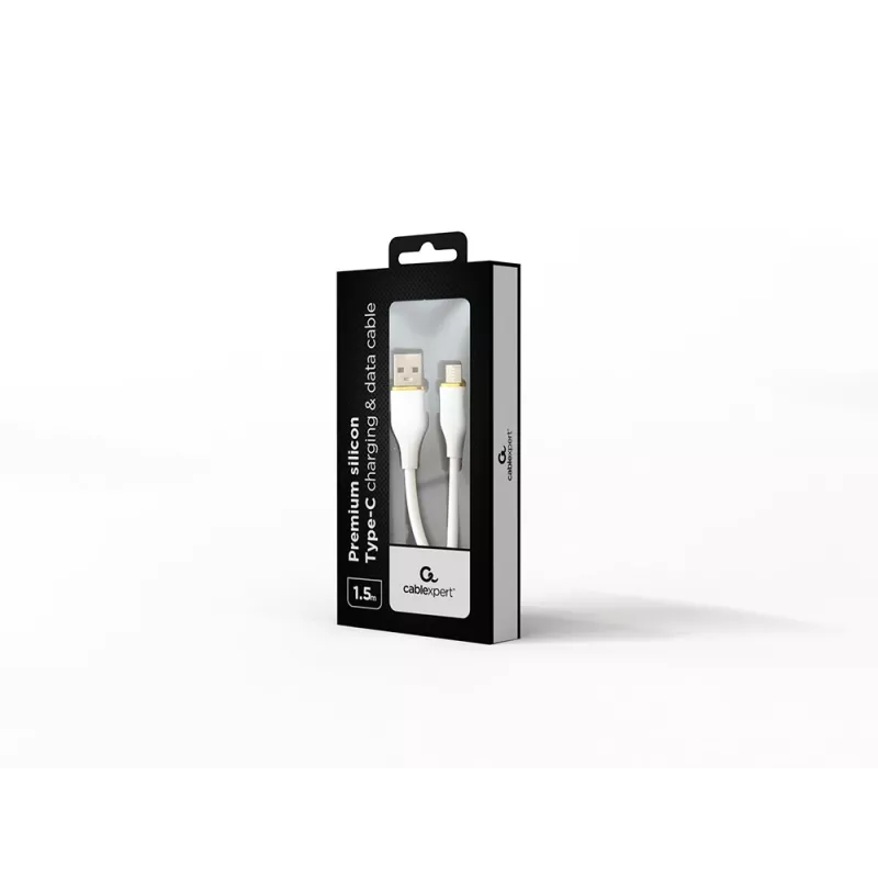 GEMBIRD Cavo dati e di ricarica Premium in silicone Type-C USB, 1,5 m – bianco