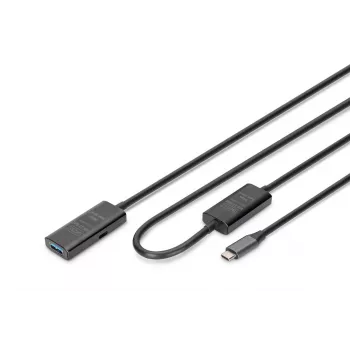 DIGITUS Cavo prolunga attivo USB-C – 5G USB 3.2 Gen1 USB-C – USB-A (M/F) – 10 m