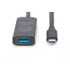 DIGITUS Cavo prolunga attivo USB-C – 5G USB 3.2 Gen1 USB-C – USB-A (M/F) – 10 m