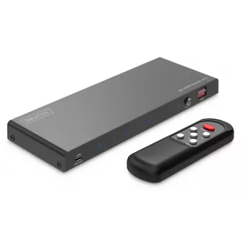 DIGITUS Switch HDMI 4x1 - 8K/60Hz (4:4:4), Toslink, stereo, controllo EDID