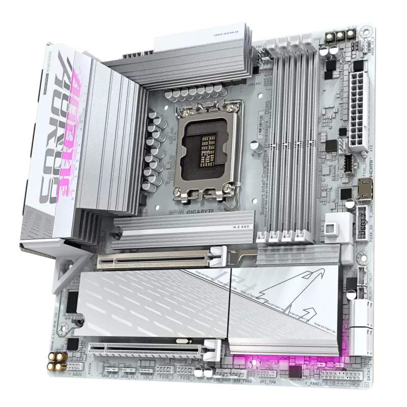Scheda madre GIGABYTE B860M AORUS ELITE WF6E ICE, Intel Core Ultra, LGA 1851, Micro ATX