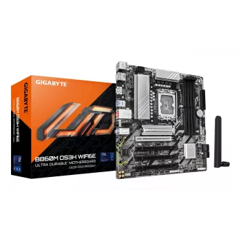 GIGABYTE B860M DS3H WIFI6E scheda madre – CPU Intel Core Ultra Series, VRM 5+1+2+1 fasi, fino a 9066 MHz DDR5, 1x PCIe 5.0 + 1x PCIe 4.0 M.2, LAN 2,5 GbE, WIFI 6E, USB 3.2 Gen 2