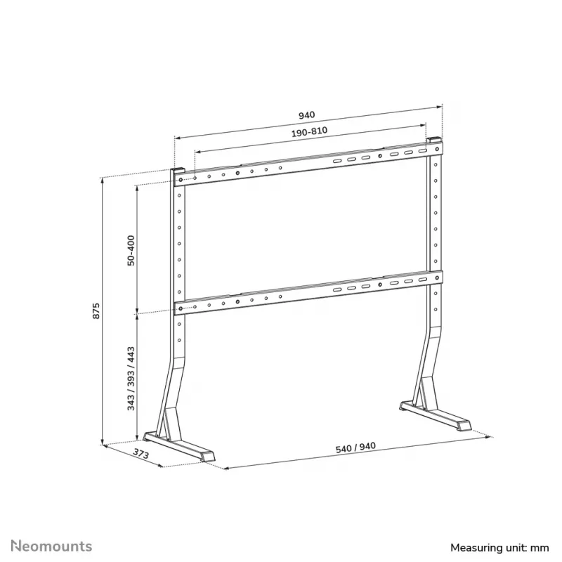 Neomounts supporto da tavolo per TV DS45-430BL18 peso max 60 kg dimensione minima schermo 45 inch dimensione massima schermo 90 inch