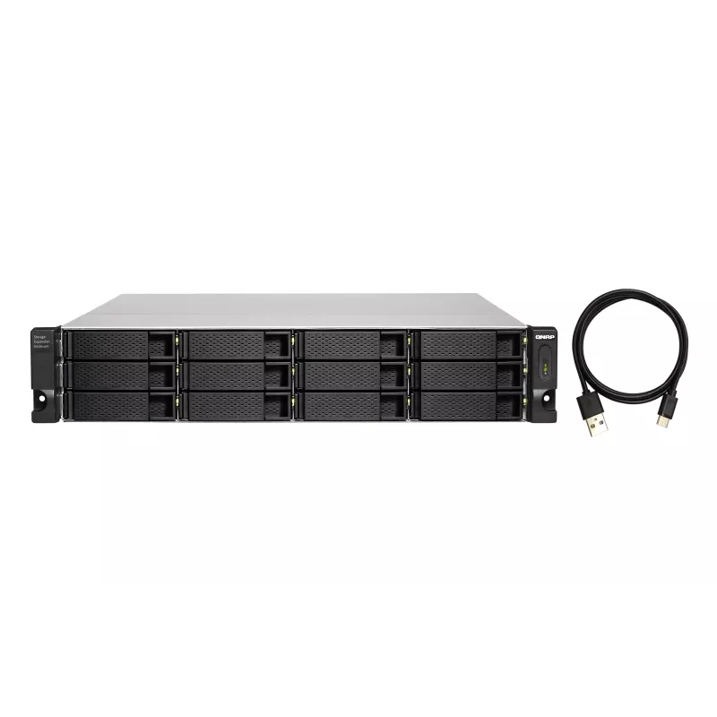 QNAP - TL-R1200C-RP - Array di dischi - 12 vani (SATA-600) USB 3.2 Gen 2 (esterno) installabile in rack 2U