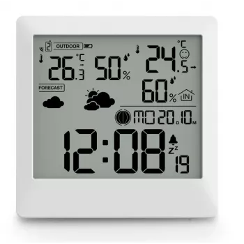 Stazione meteo digitale Hama 00222238 bianco LED termometro-igrometro interno-esterno