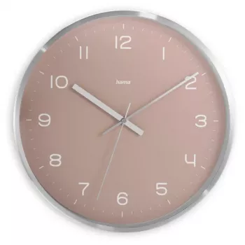 Orologio da parete radiocontrollato Hama Fiji Circle rosa argento batteria AA