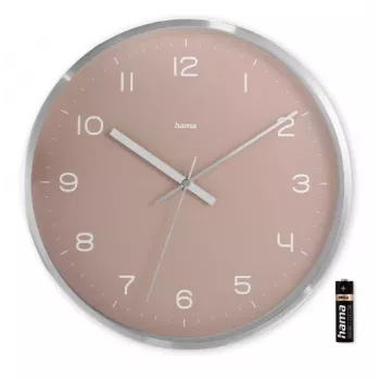 Orologio da parete radiocontrollato Hama Fiji Circle rosa argento batteria AA