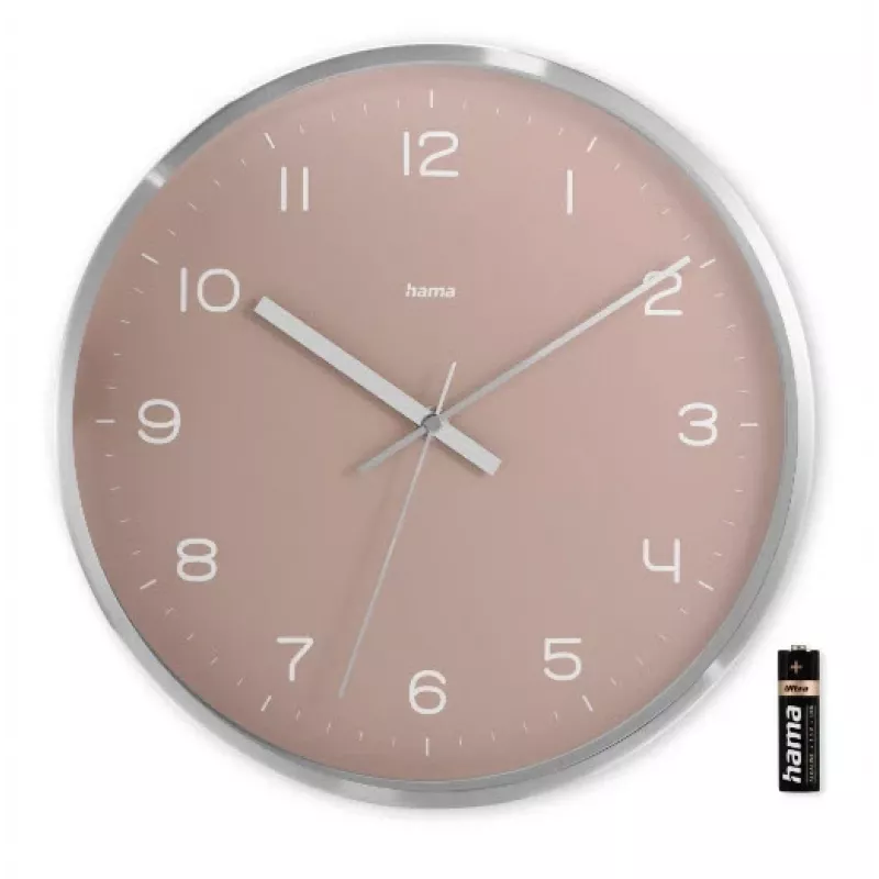 Orologio da parete radiocontrollato Hama Fiji Circle rosa argento batteria AA