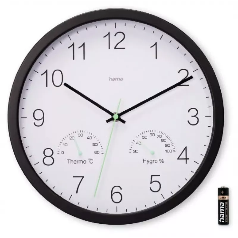 Hama Santorini orologio al quarzo rotondo nero, bianco