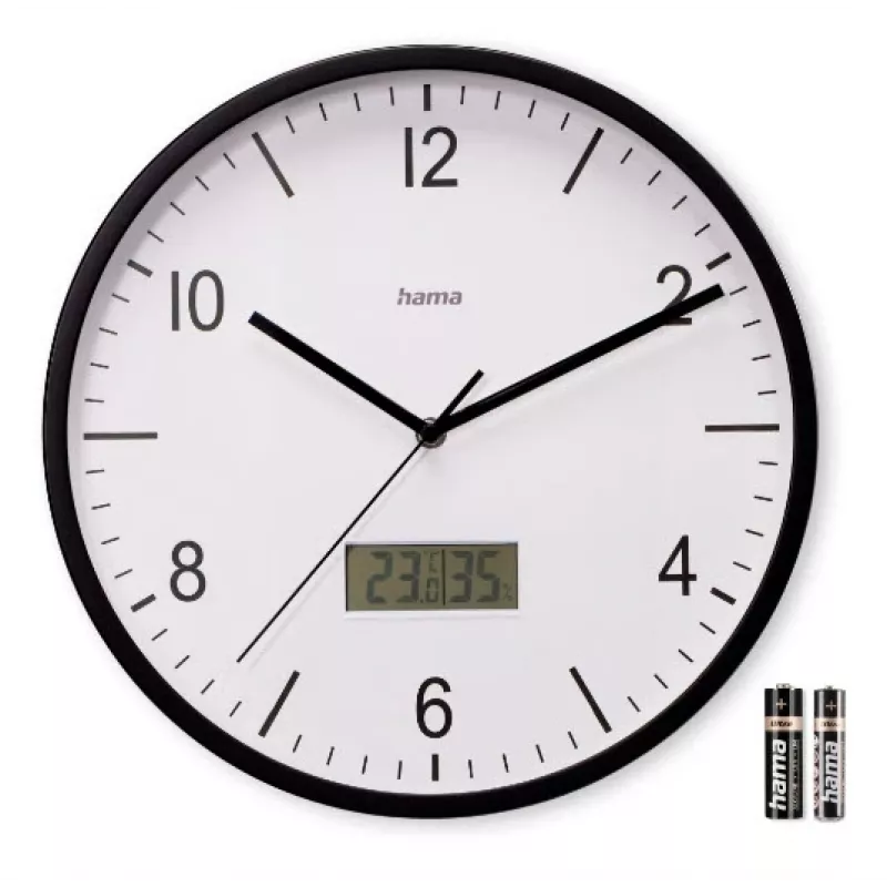 Hama Lanzarote orologio da parete radiocontrollato rotondo nero