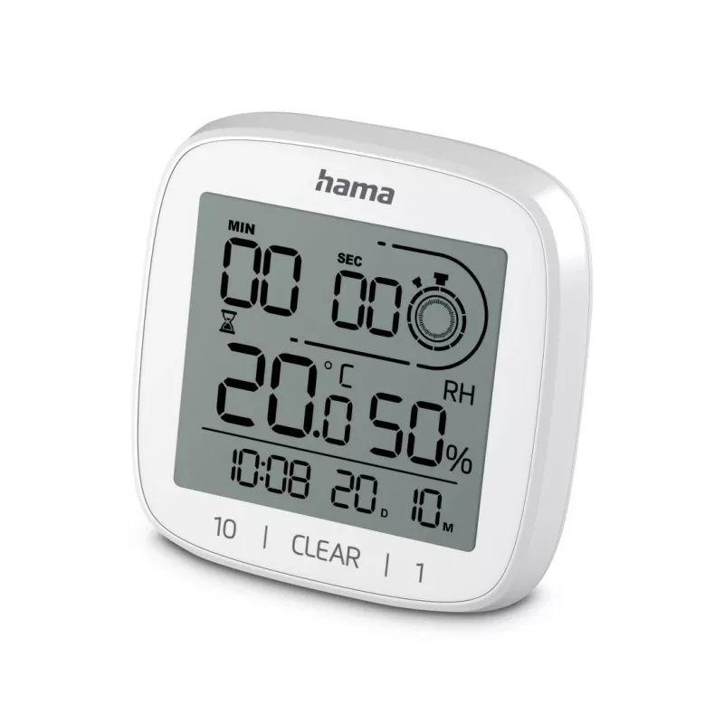 Orologio digitale Hama 00185893 quadrato bianco da parete/da tavolo batteria AAA