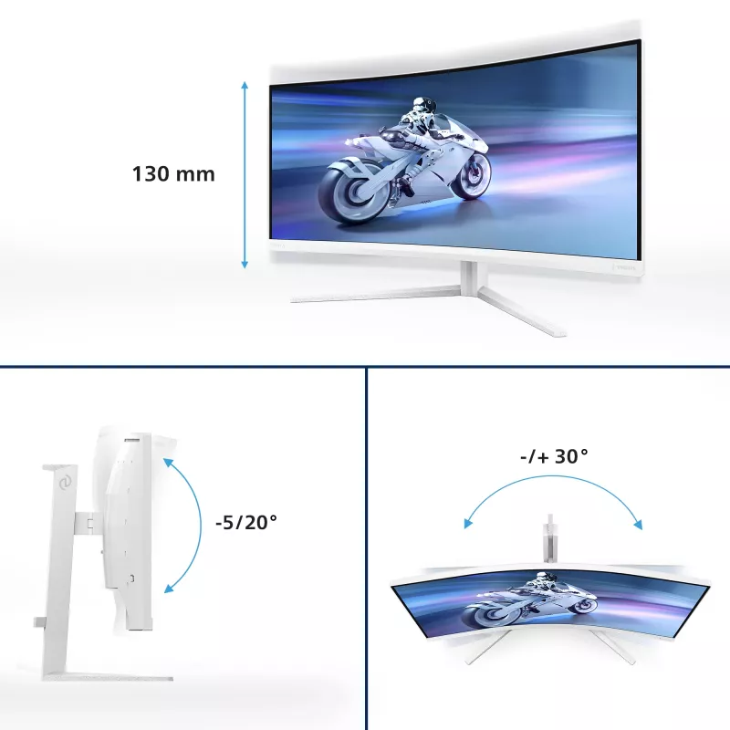 Philips Evnia 5000 34M2C5501A/00 monitor per computer 86,4 cm (34 inch) 3440 x 1440 pixel Wide Quad HD LCD bianco