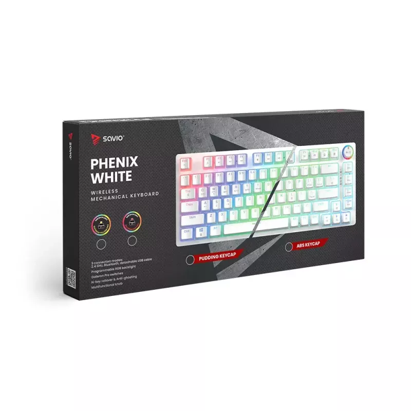 Tastiera gaming Savio Phenix WHITE GAT giallo USB Bluetooth QWERTY