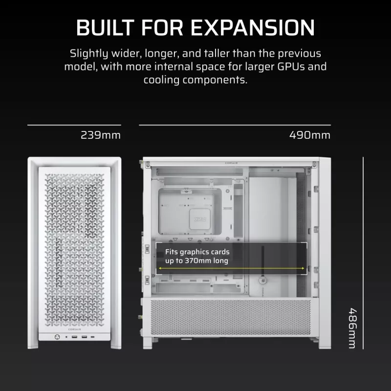 CORSAIR mid-tower - case Midi Frame 4000d bianco
