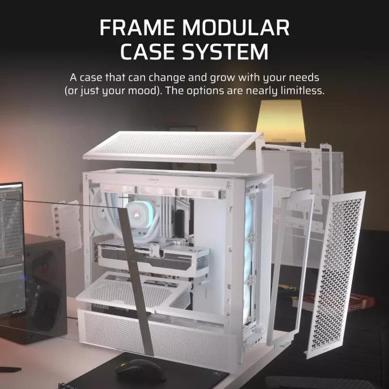 CORSAIR mid-tower - case Midi Frame 4000d Rs ArGB bianco