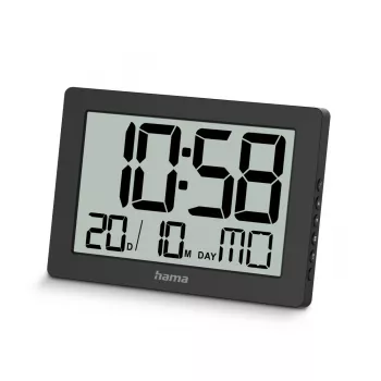 Orologio digitale Hama 00222230 rettangolare nero da parete/da tavolo a batteria