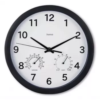 Hama Malta orologio al quarzo tondo nero