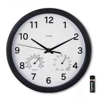 Hama Malta orologio al quarzo tondo nero