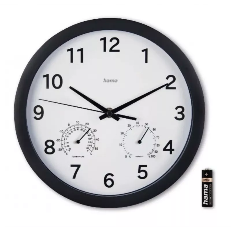 Hama Malta orologio al quarzo tondo nero