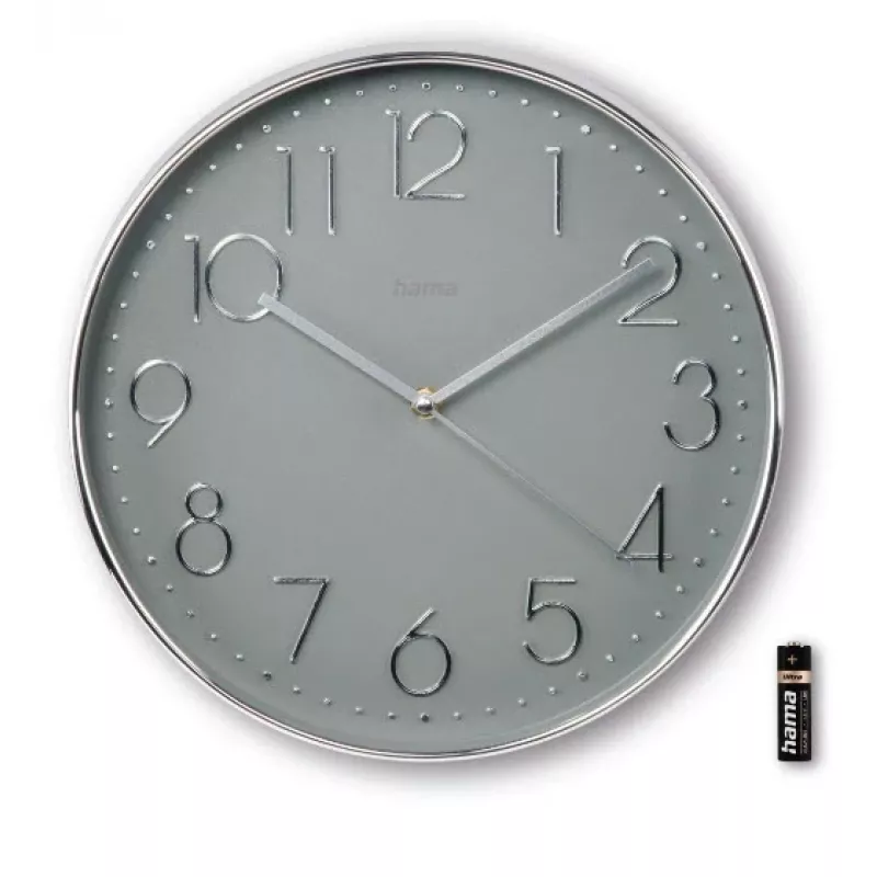 Hama Corsica orologio al quarzo rotondo grigio, argento