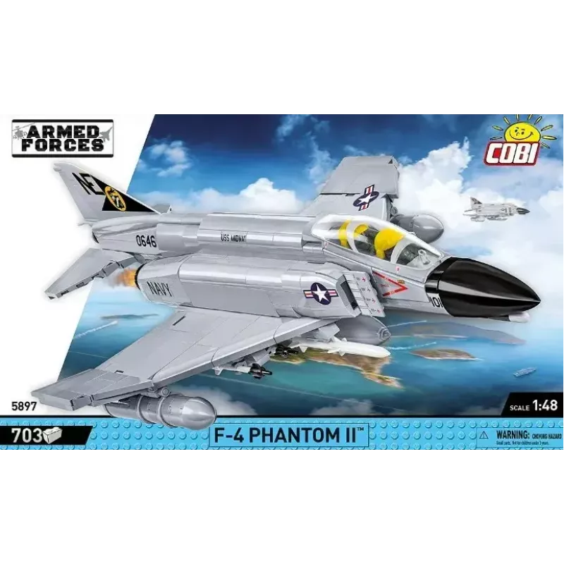 Cobi Blocks Armed Force F-4 Phantom II modello, kit di costruzione da 703 pezzi