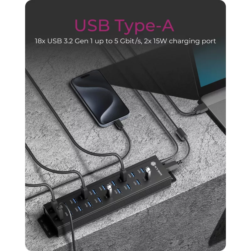 ICY BOX IB-HUB1720-U3 nero